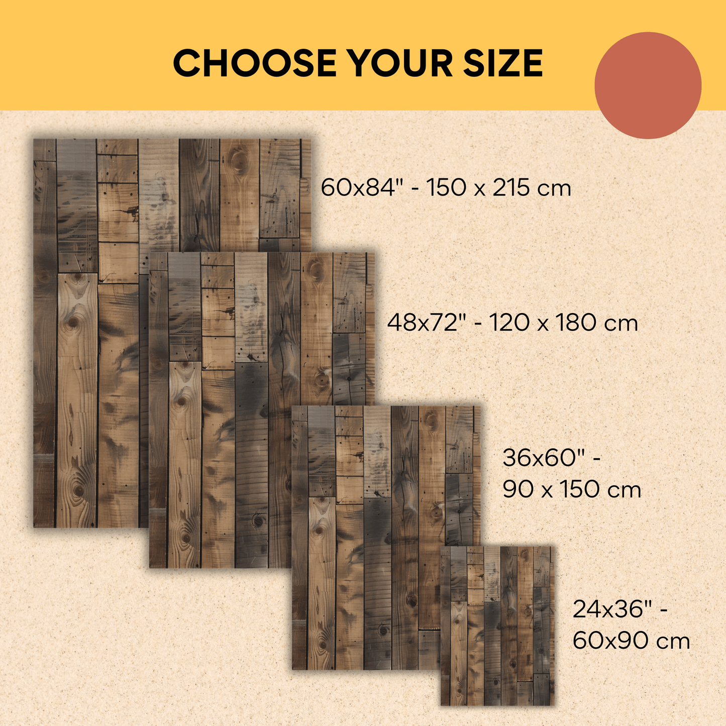 Weathered Plank Outdoor Rug — Rustic Patio Rug