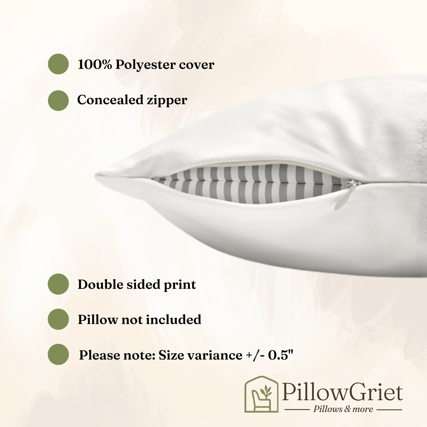 Scandinavian Pillow Cover with Floral Dot Pattern