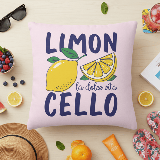 Summer Pillow Cover with Lemon Cello Print