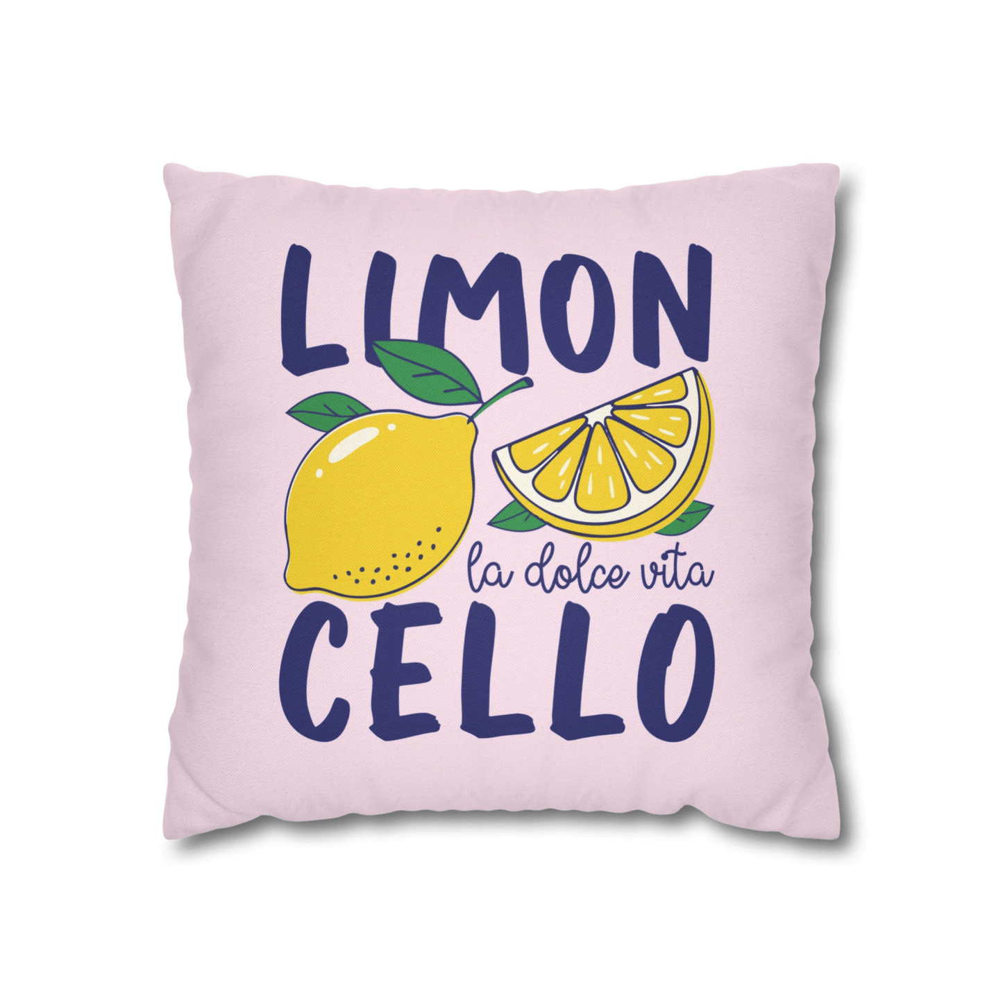 Summer Pillow Cover with Lemon Cello Print