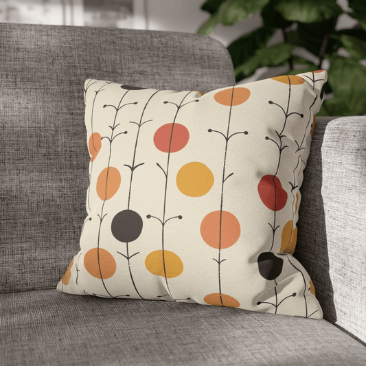 Scandinavian Pillow Cover with Floral Dot Pattern