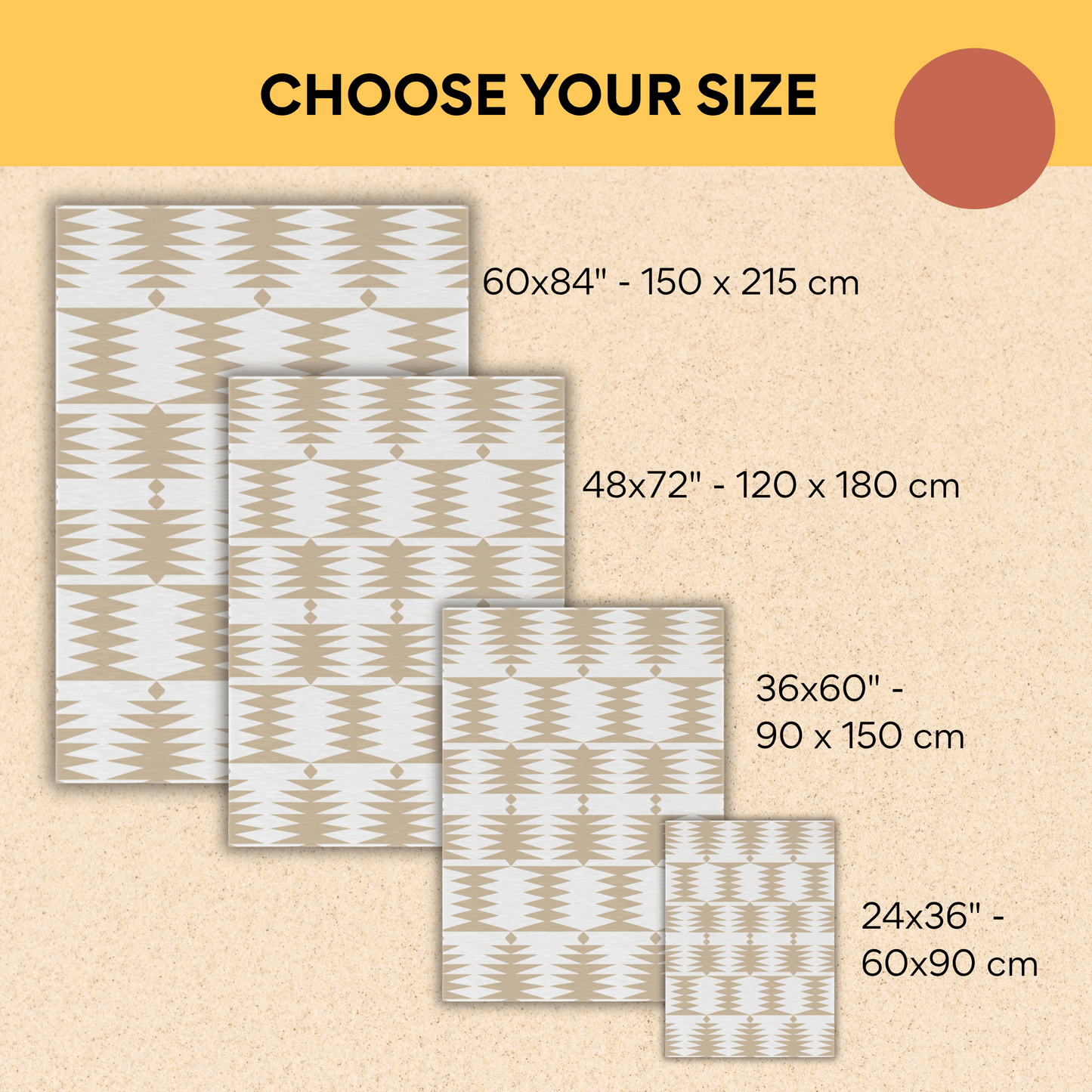 Geometric Sand Outdoor Rug — Modern Patio Rug