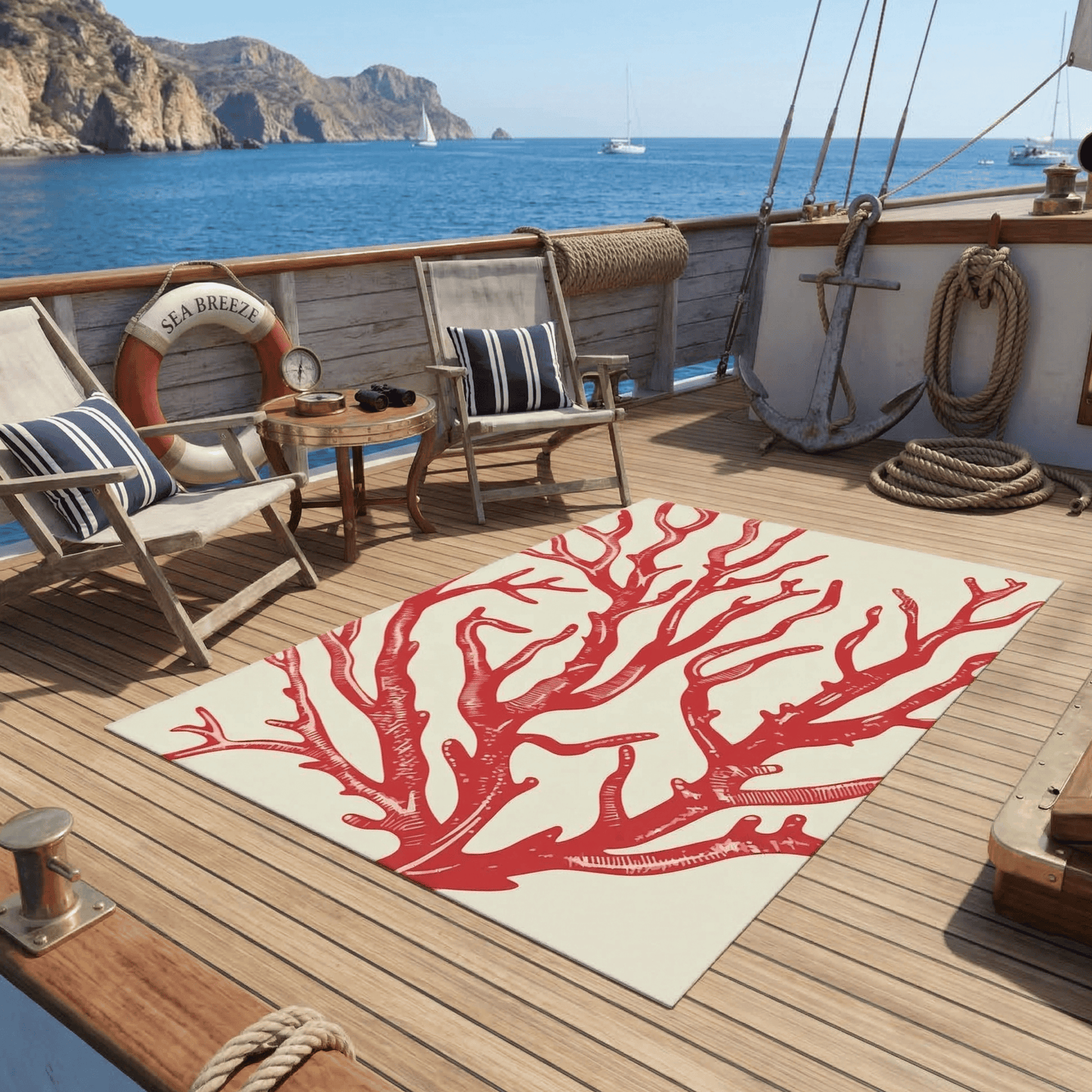 Coral Reef Outdoor Rug — Coastal Patio Rug