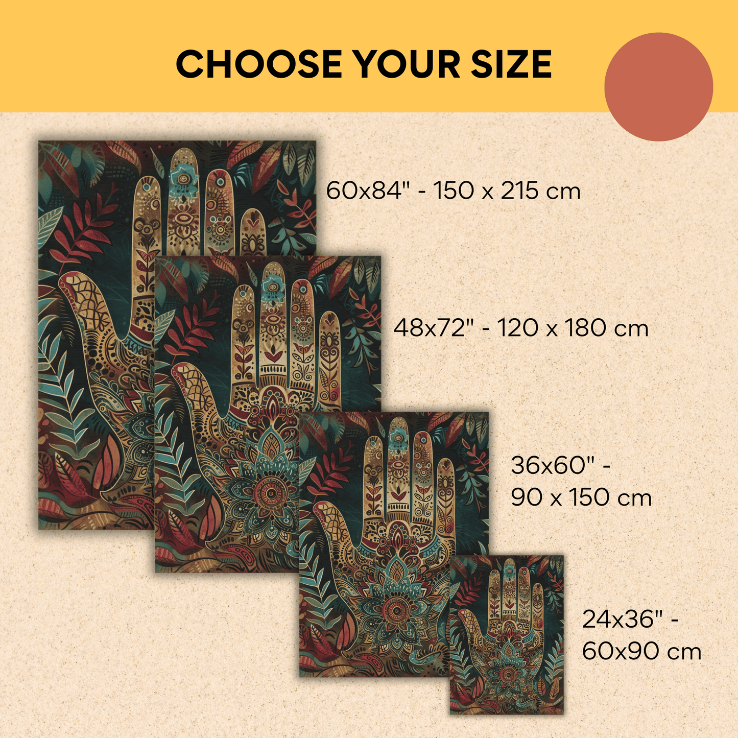 Mystic Hand Outdoor Rug — Boho Patio Rug