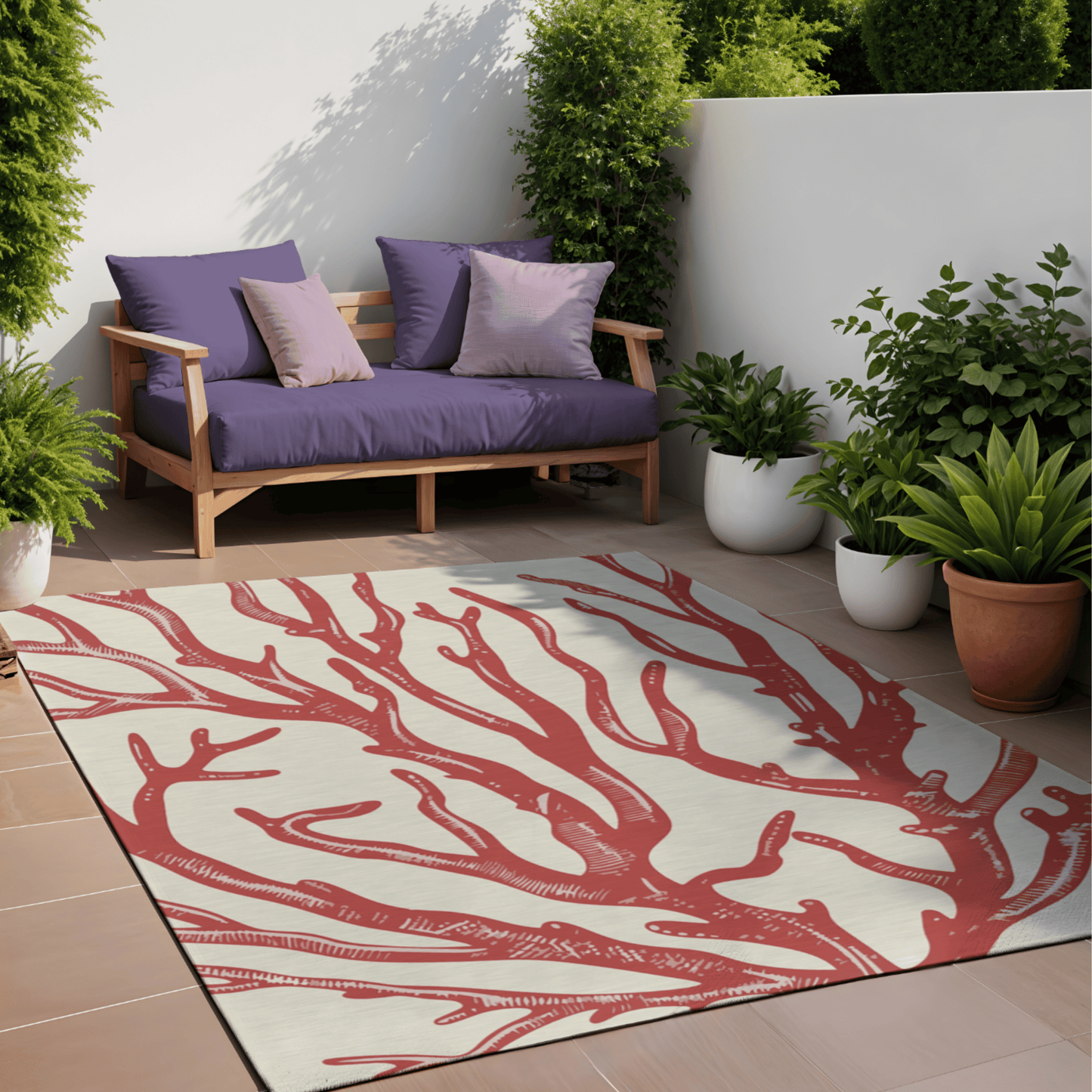 Coral Reef Outdoor Rug — Coastal Patio Rug