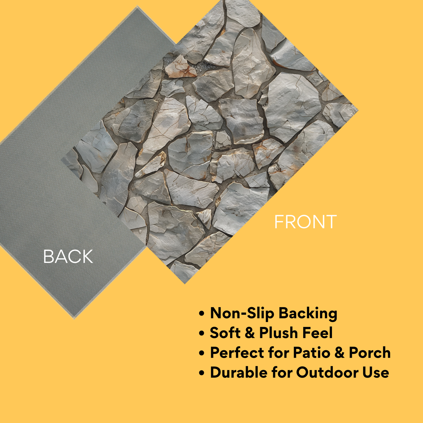 Natural Stone Pattern Outdoor Rug — Earth-Toned Patio Rug