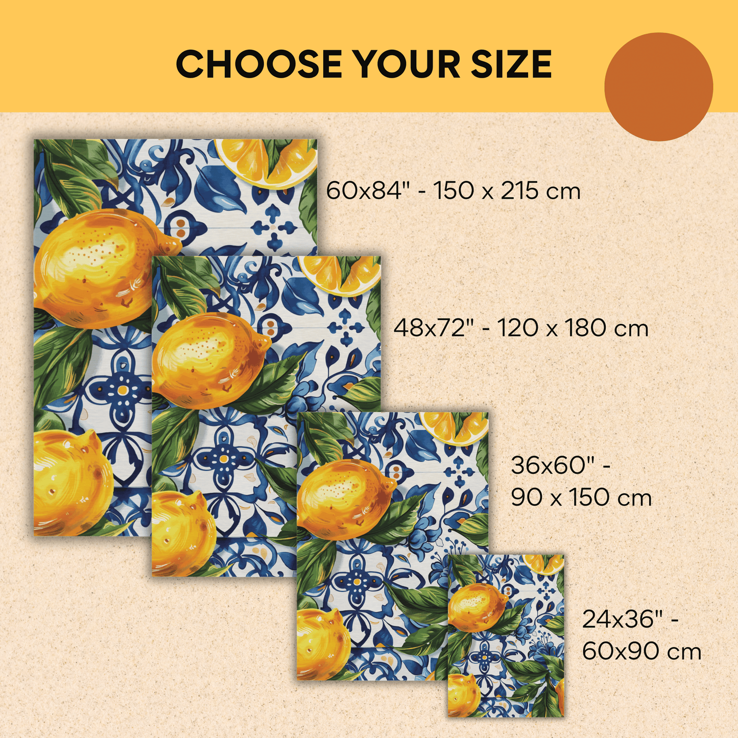 Lemon Tile Outdoor Rug — Mediterranean Patio Rug