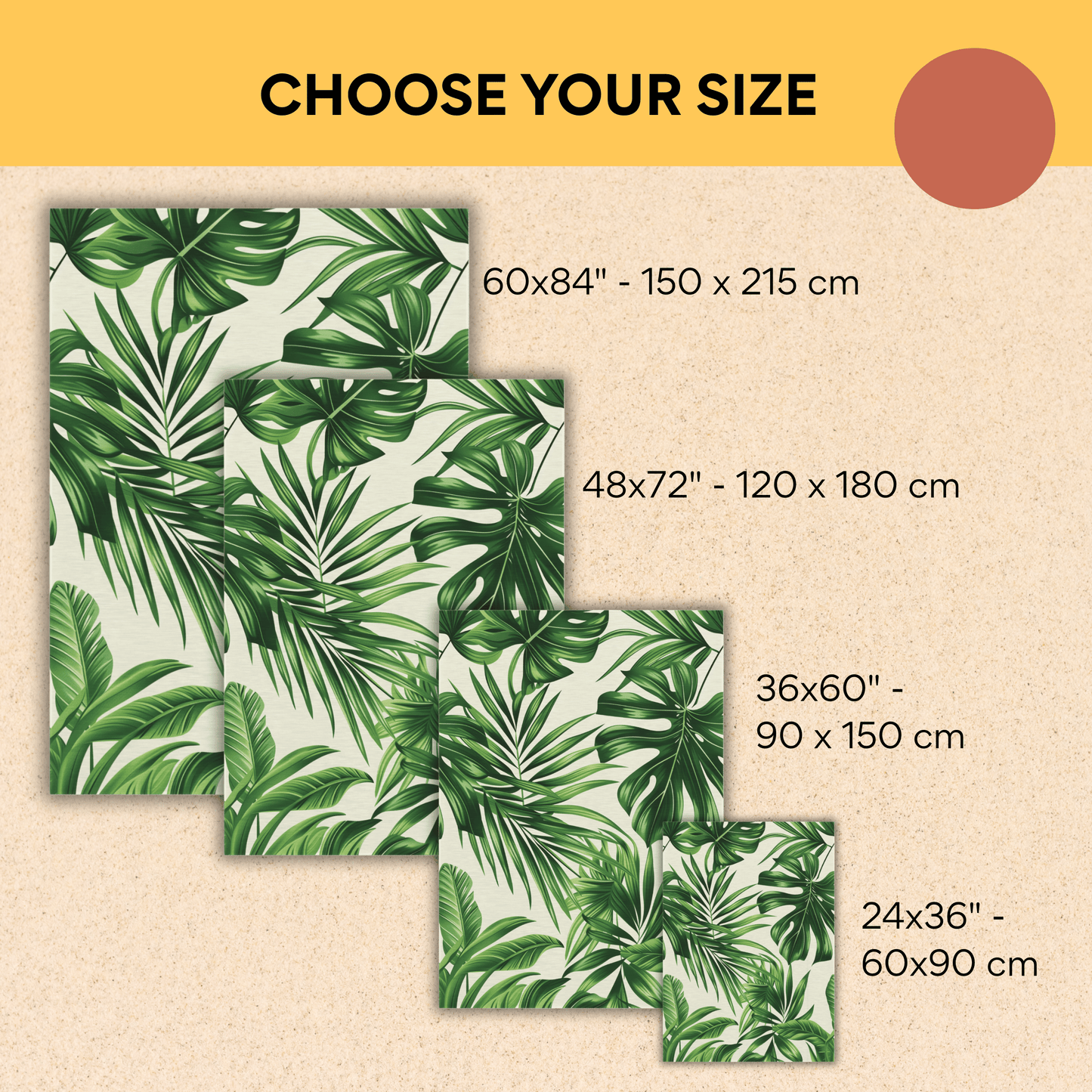 Tropical Palm Leaf Outdoor Rug — Green Patio Rug