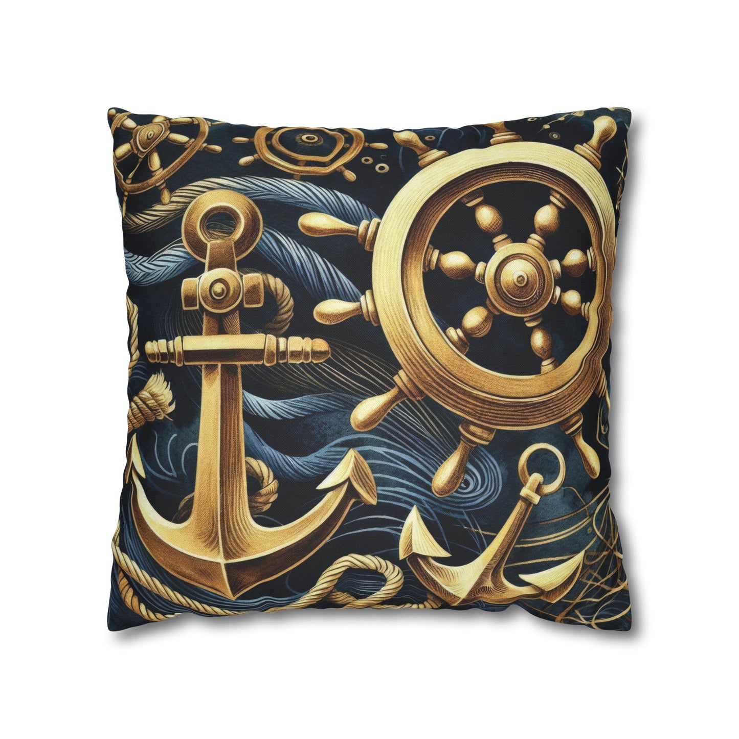Nautical Navy Blue Pillow Cover for Calm Coastal Spaces