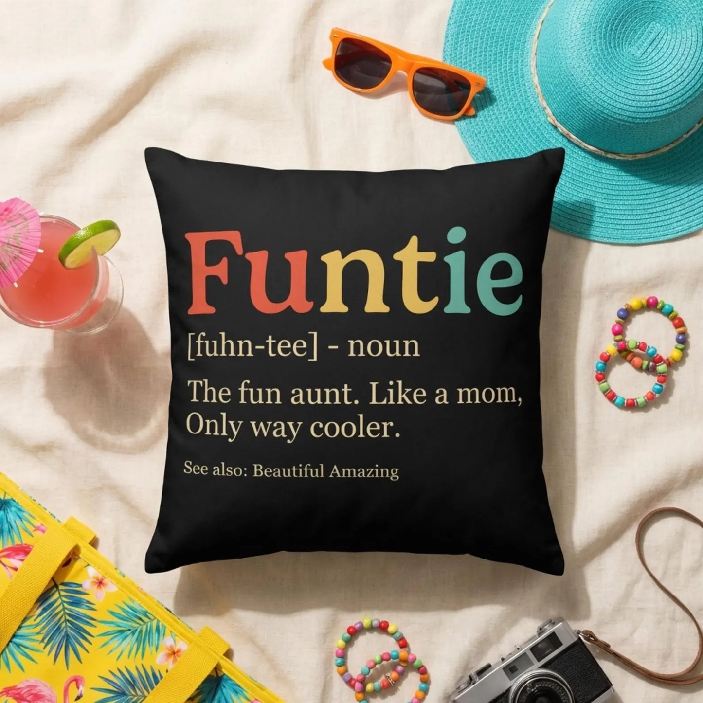 Gift for Aunt Pillow Cover – Funny “Funtie” Design