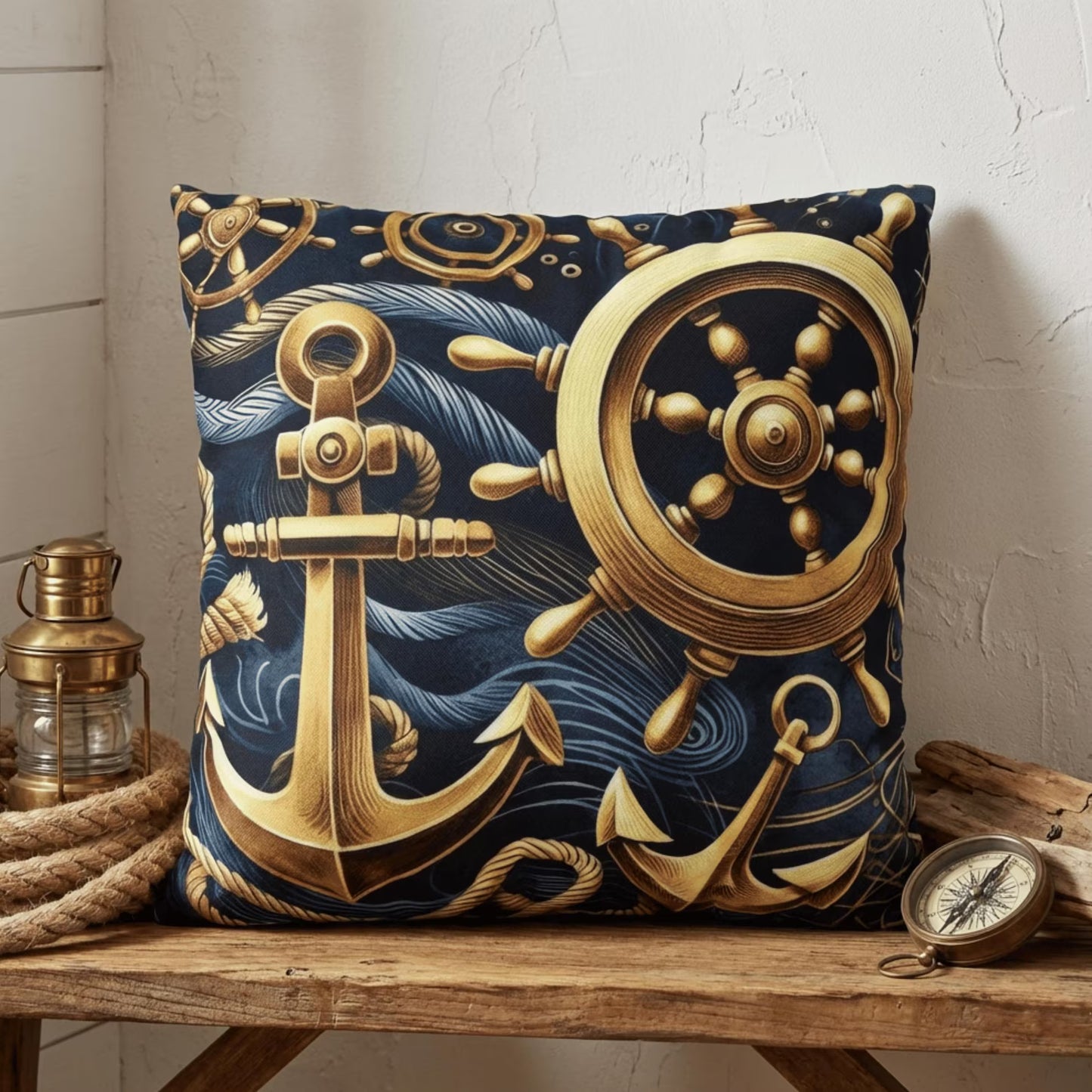 Nautical Navy Blue Pillow Cover for Calm Coastal Spaces