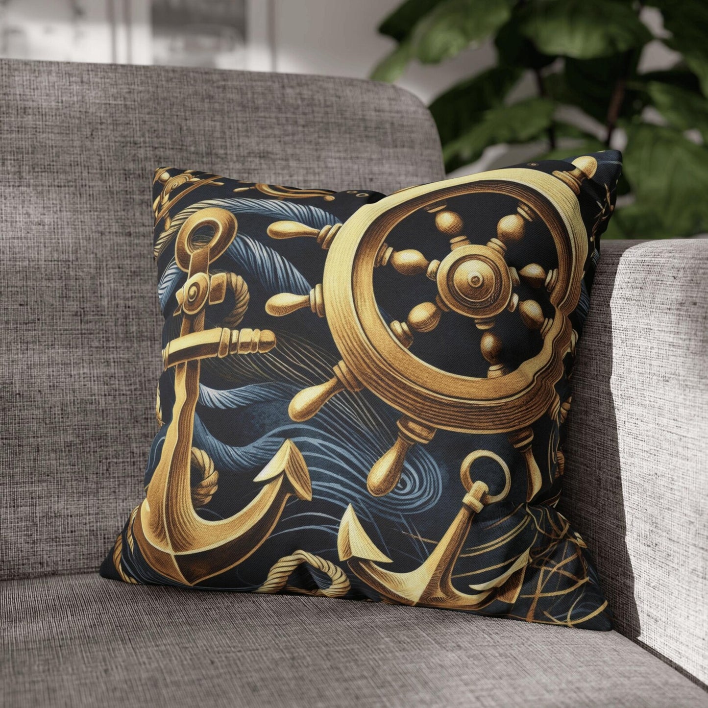 Nautical Navy Blue Pillow Cover for Calm Coastal Spaces