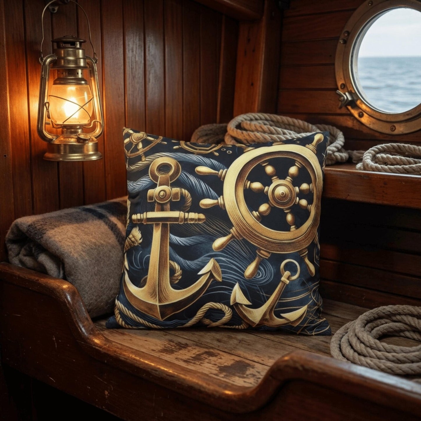 Nautical Navy Blue Pillow Cover for Calm Coastal Spaces