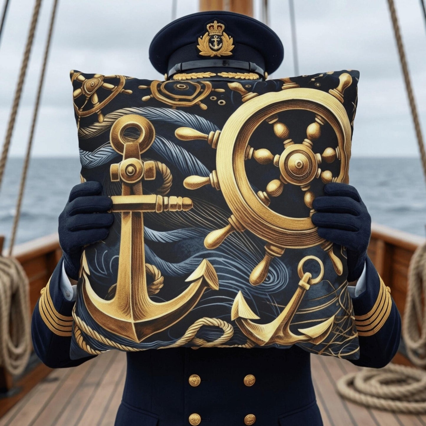 Nautical Navy Blue Pillow Cover for Calm Coastal Spaces