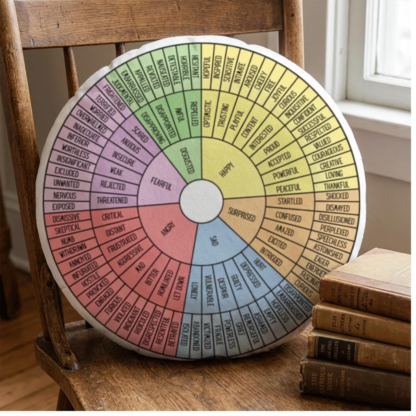 Round Wheel of Emotions Pillow