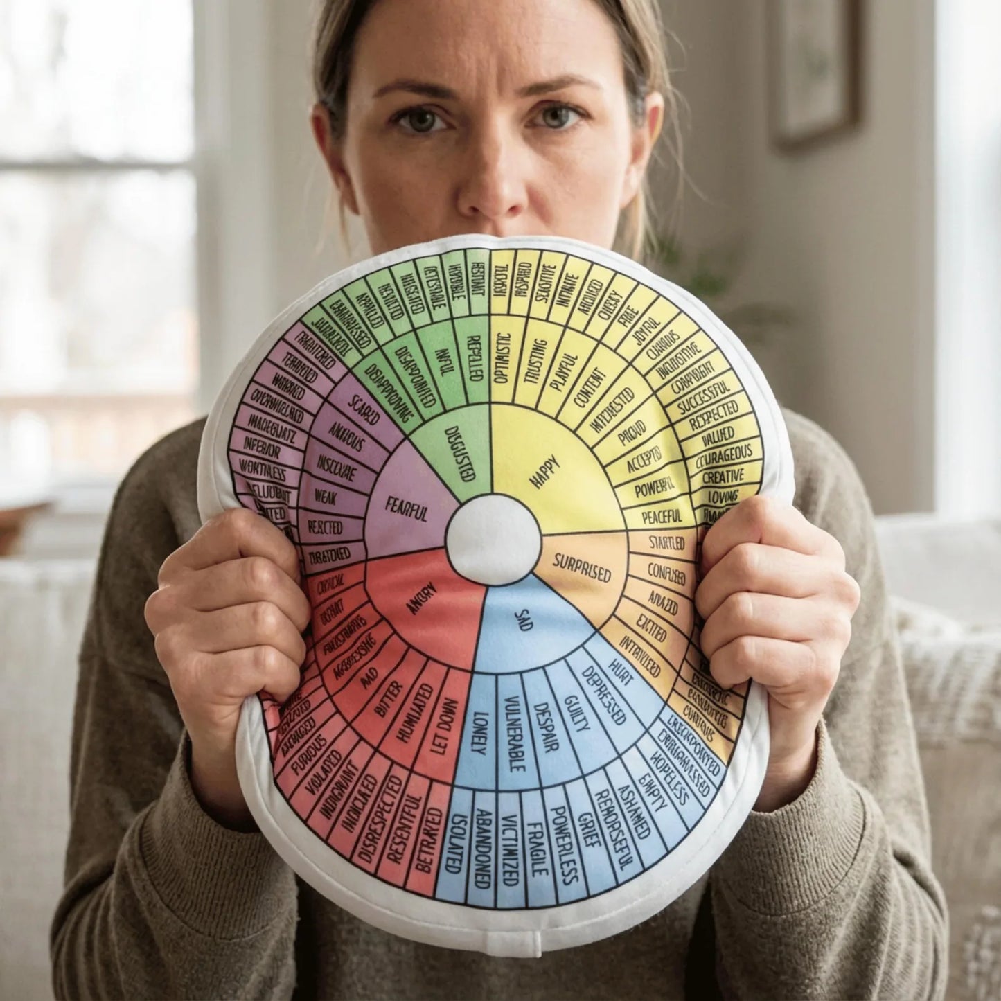 Round Wheel of Emotions Pillow