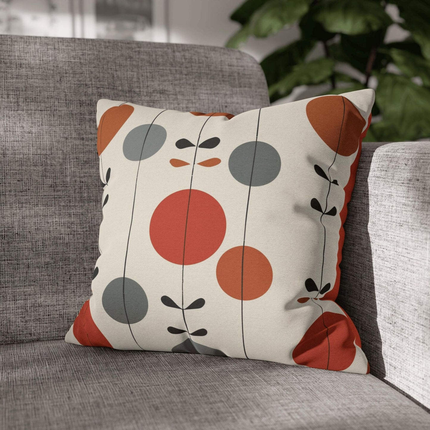 Scandinavian Pillow Cover with Abstract Dot Pattern
