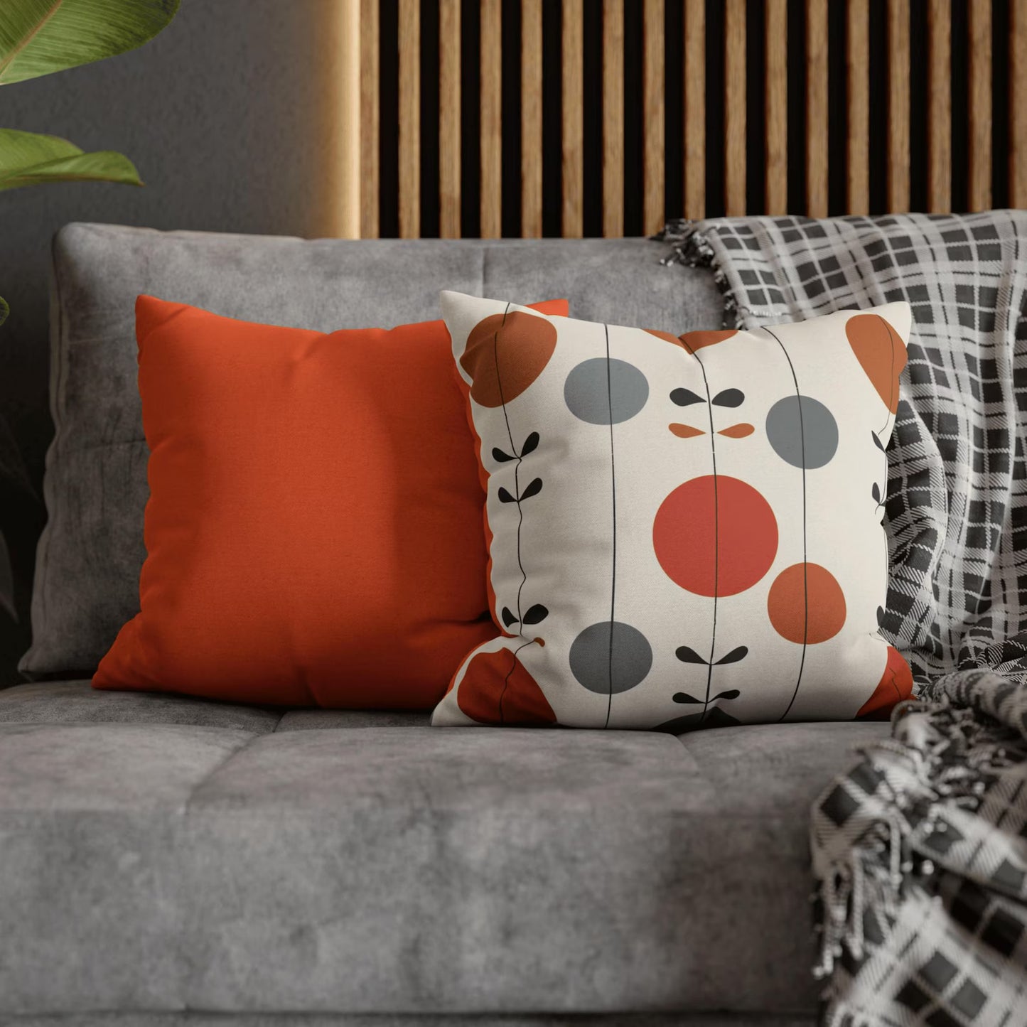 Scandinavian Pillow Cover with Abstract Dot Pattern